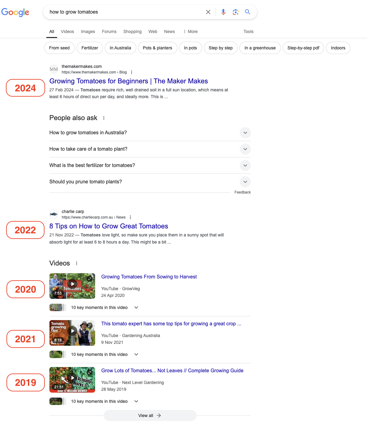 Google SERP for query earthquake